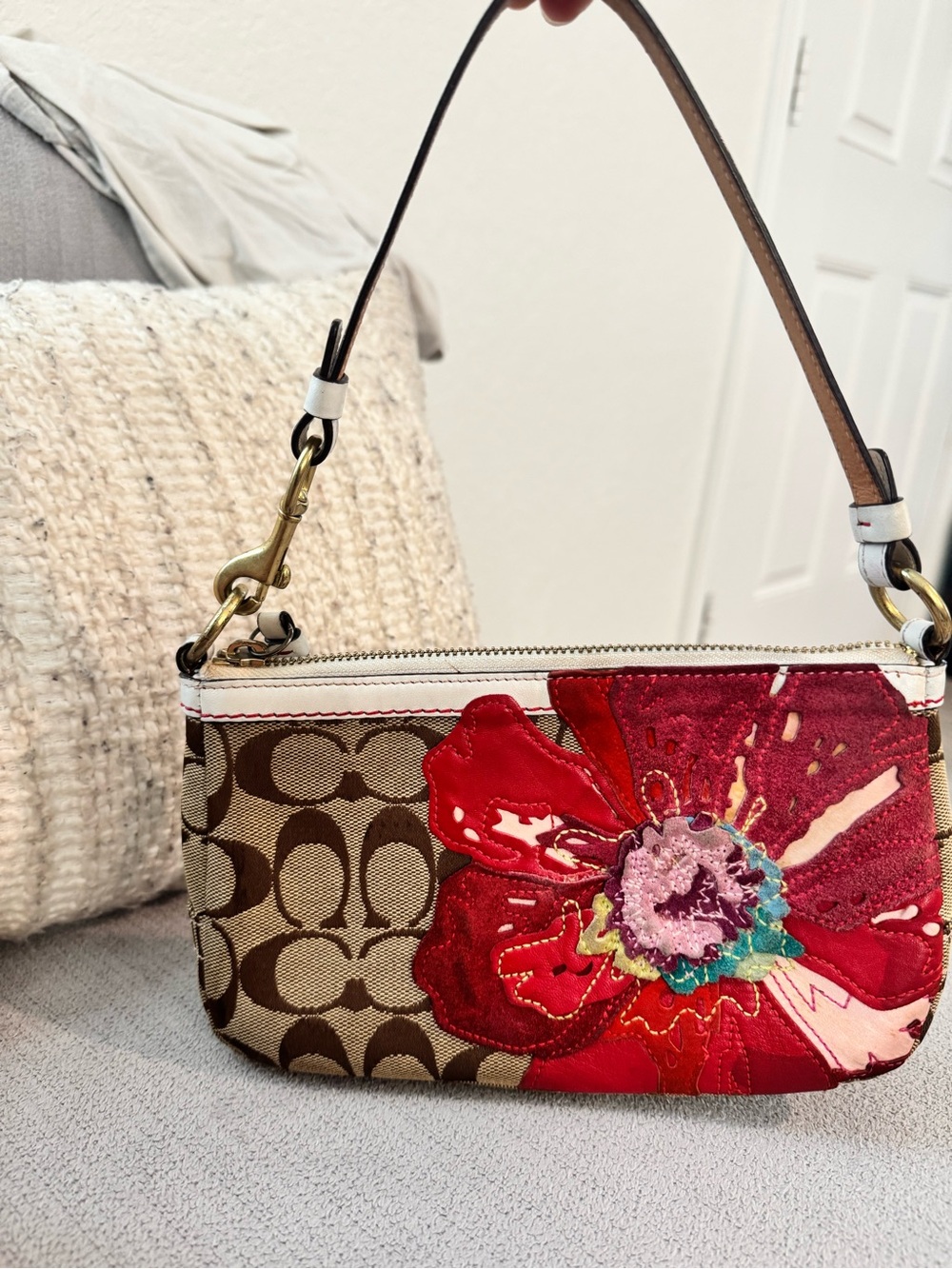 Coach Signature Poppy Floral Demi Mini Shoulder Bag v